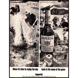 1970 Imperial Whiskey Vintage Print Ad Golf Sand Trap Golfing 19th Hole Wall Art